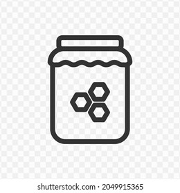 Vector illustration of honey bottle icon in dark color and transparent background(png).