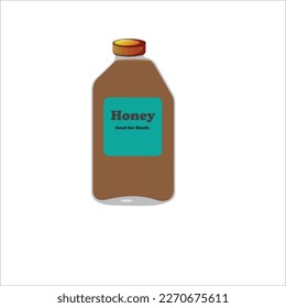 Vector illustration - honey bottle on white background.