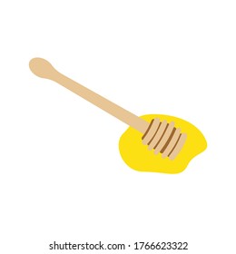 Vector illustration of a honey dipper spoon. Flat style. svg