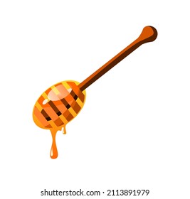 vector illustration of honey and dipping on white background