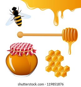 Vector Illustration of Honey Elements