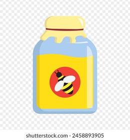 Vector illustration of honey jar on transparent background