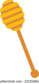 A vector illustration of honey jar and stick on white