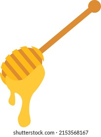 A vector illustration of honey jar and stick on white