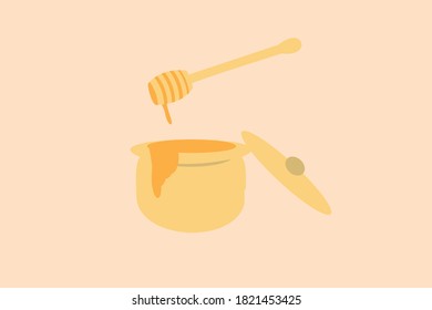 Vector Illustration of Honey in Jug