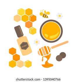 Vector illustration honey and propolis. 