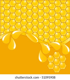 vector illustration of a honeycomb background with drops