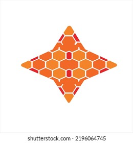 Vector illustration of honeycomb design forming a star.