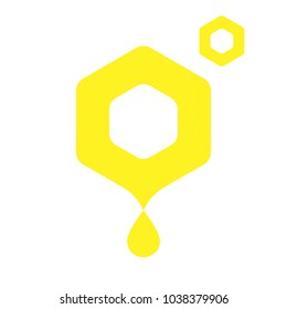 vector illustration:  honeycomb silhouette on the on the white background 