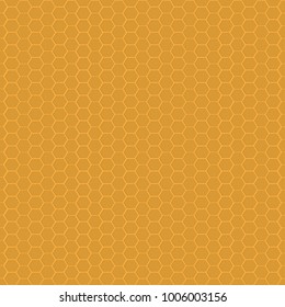 Vector illustration of honeycomb texture. Gold background