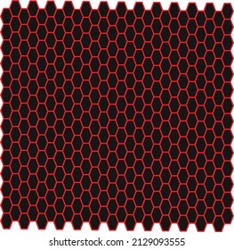 Vector Illustration of honeycombs design in black and red color.