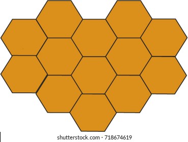 Vector illustration of honeycombs isolated on white background. Can be used as symbol of honeycombs, icon or clip art. 