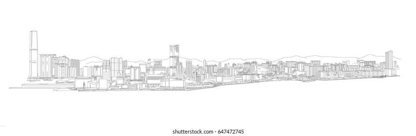 Vector illustration Hong Kong