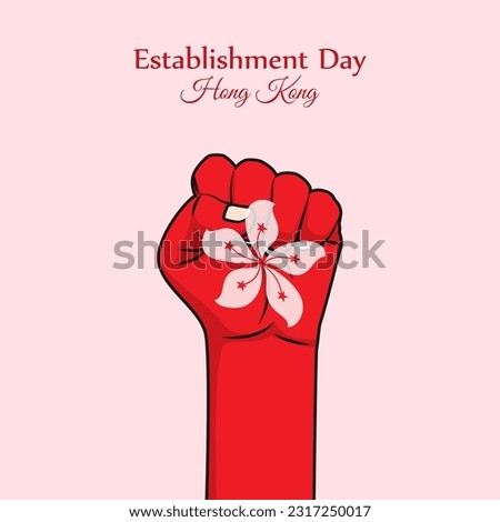 Vector illustration of Hong Kong Establishment Day social media story feed mockup template