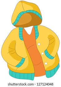 Una ilustración vectorial de la chaqueta encapuchada