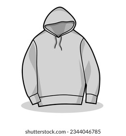 Vector Illustration of Hoodie with White Background