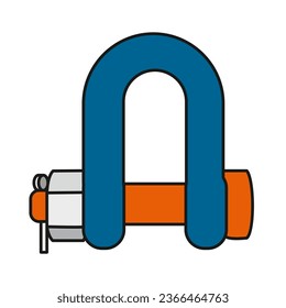 Vector illustration of a hook and a device for lifting and moving cargo. Construction and engineering.