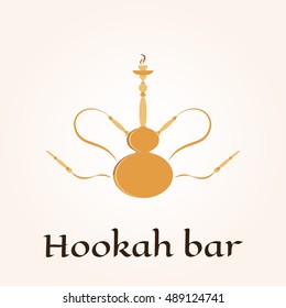 Vector illustration of hookah, logo template for club, lounge cafe, bar or shop.