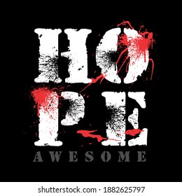 Ilustración vectorial HOPE AwesomeTypography camiseta gráfica cartel pancarta volante postal
