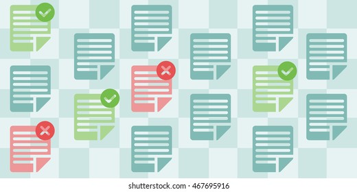 vector illustration of horizontal banner for approved and denied applications for open vacancies or project contest 