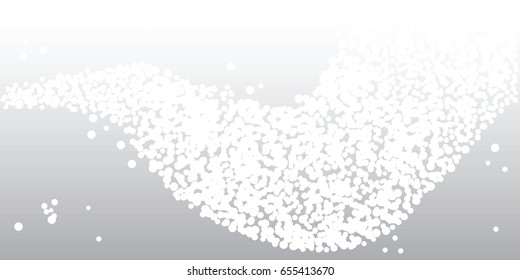 vector illustration of  horizontal banner with snowy wave on gray pale gradient background