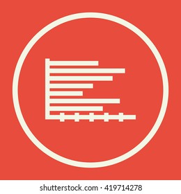 Vector illustration of horizontal chart icon. Premium quality web icon.