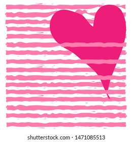 Vector illustration. Horizontal color stripes for background and heart. The concept of love for something