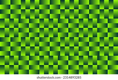 Vector illustration of horizontal and vertical green color isometric knitting art background