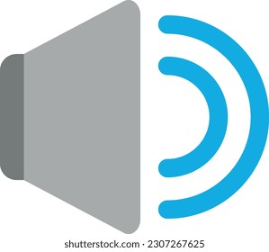Vektorgrafik eines Horns mit Audio. Lautstärkensymbol. Lautsprecher und Geräusch.