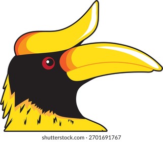 Una Ilustración vectorial de una cabeza de Hornbill