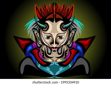 ilustración vectorial del rey del demonio bocado