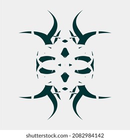 vector illustration of horned motifs for tattoos for men and women or others