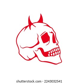 vector illustration of a horned skull