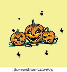 VECTOR illustration of horror theme on white background. Good for printed textiles, labels and other decorations for Halloween.