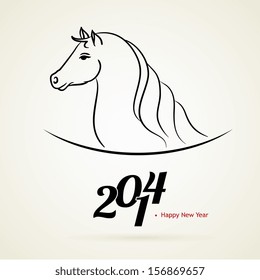 Vector illustration of Horse 2014