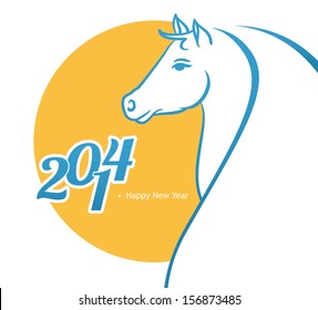 Vector illustration of Horse 2014