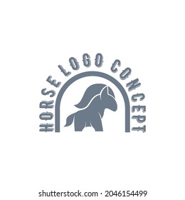 Modelo de logotipo de animales de caballo de ilustración