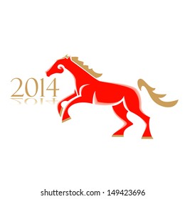 Vector illustration of a horse. Background for the design of the new year