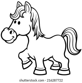 Vector illustration of a horse - Coloring book