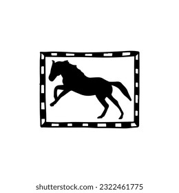 vector illustration of a horse with a frame