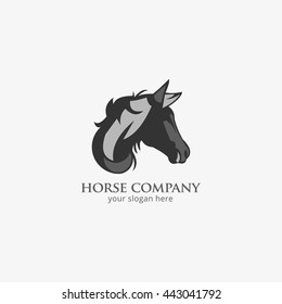 Vector illustration of a horse head. flat style