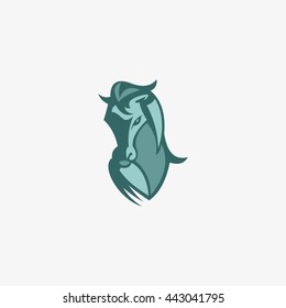 Vector illustration of a horse head. flat style