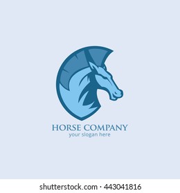 Vector illustration of a horse head. flat style