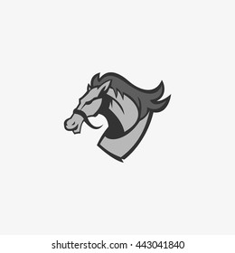 Vector illustration of a horse head. flat style