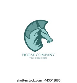 Vector illustration of a horse head. flat style