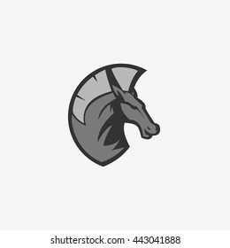 Vector illustration of a horse head. flat style