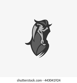 Vector illustration of a horse head. flat style