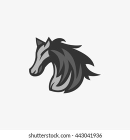 Vector illustration of a horse head. flat style