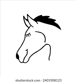 vector illustration of horse head outline