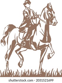 vector illustration. Horse. Horseback riding. Jockey. Illustration.
